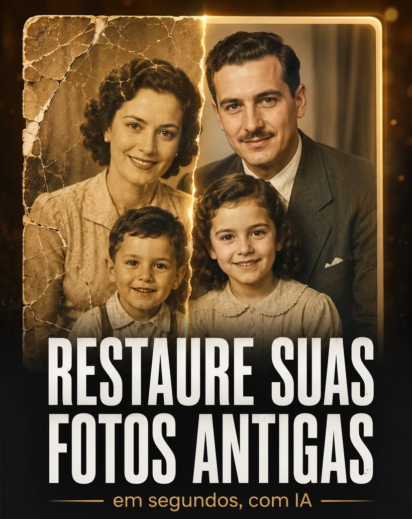 Foto antiga restaurada com IA